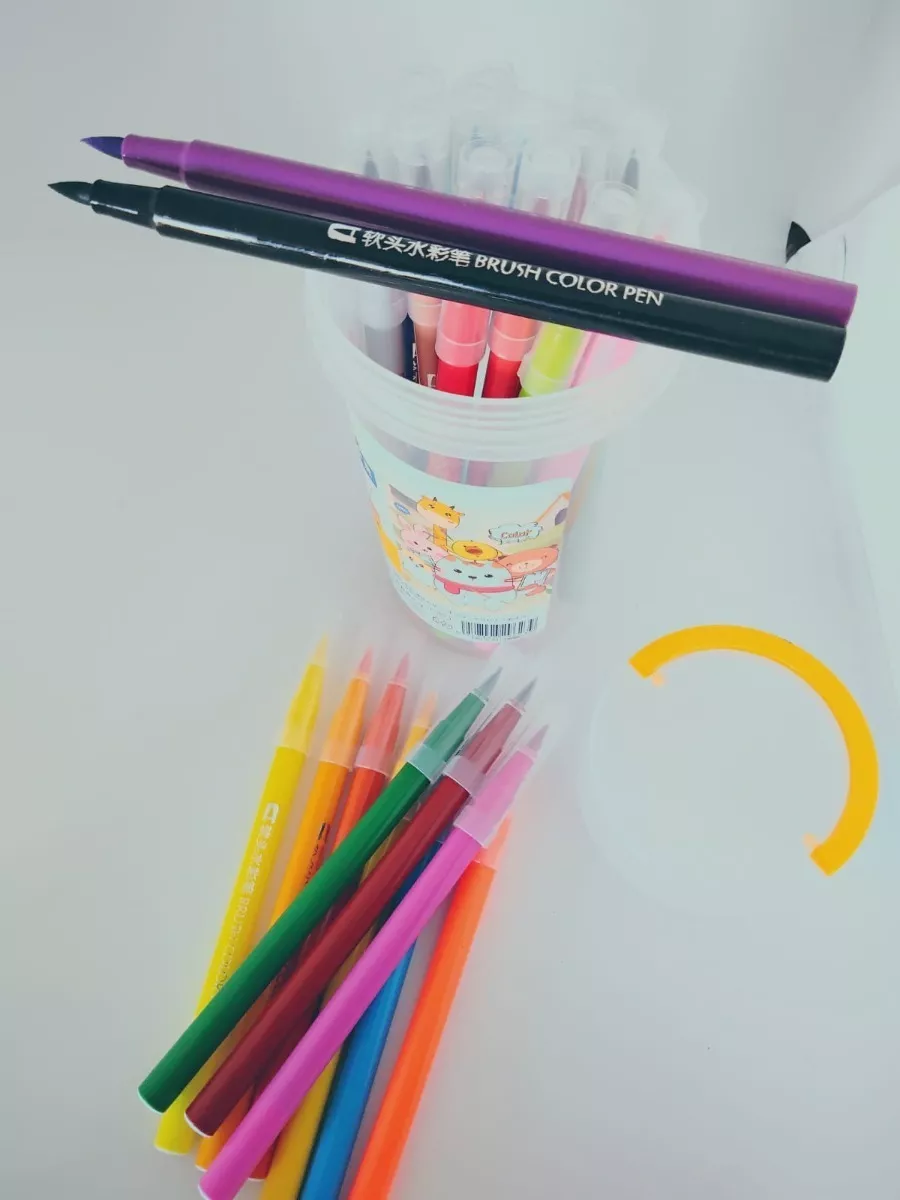 SET DE 24 LÁPICES MARCADORES 7 COLORES COLORES PUNTA PINCEL LETTERING - 4
