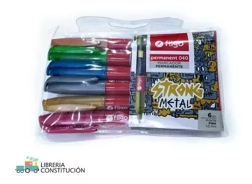 MARCADOR PERMANENTE FILGO STRONG METALIZADOS PUNTA FINA - 2
