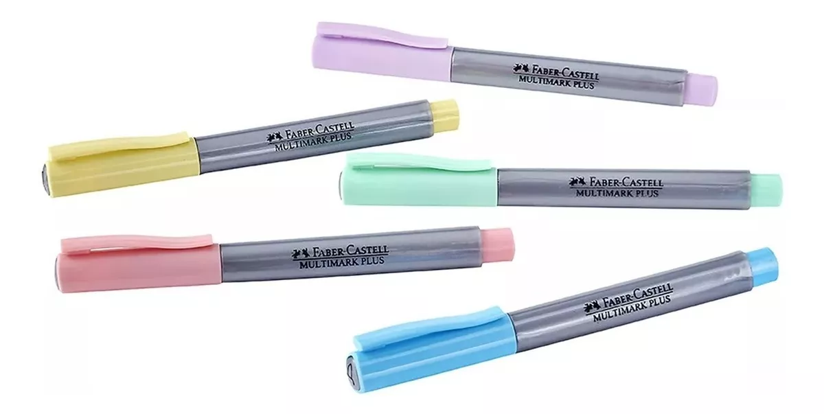 MARCADOR FABER-CASTELL MULTIMARK PLUS X5 COLORES PASTEL - 3