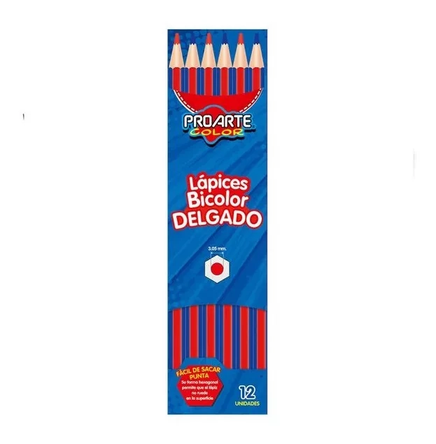 LAPICES BICOLOR PROARTE DELGADO CAJA 12 UNI - 1