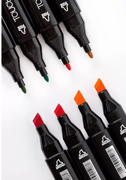 SET 36 MARCADORES CUADRADOS DOBLE PUNTA FINA Y GRUESA PLUMON - 2