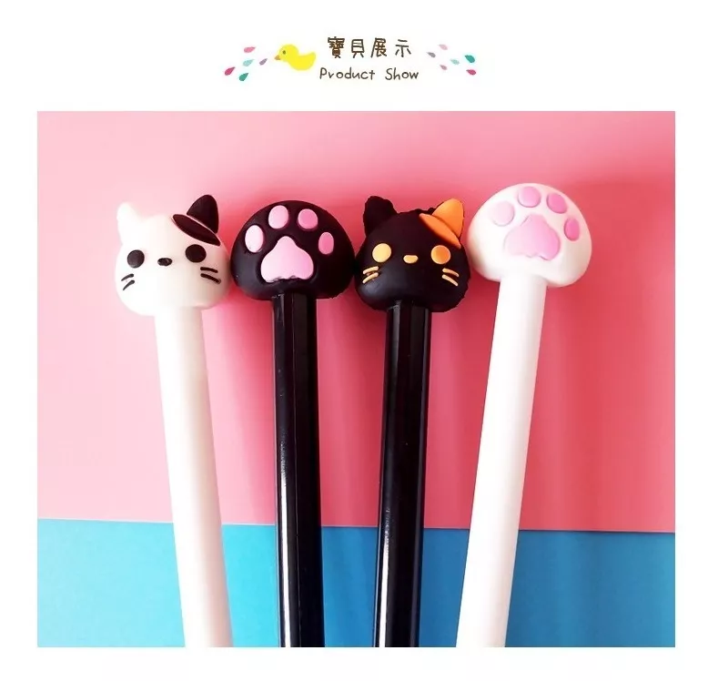 SET 12 LÁPICES DISEÑO GATITOS LAPIZ GATO KAWAII - 1