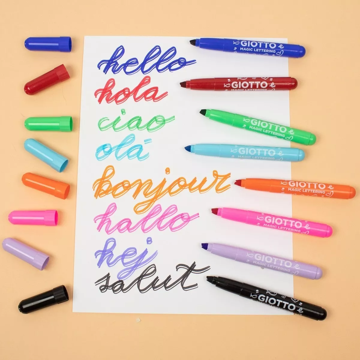 MARCADORES GIOTTO MÁGIC LETTERING 8 COLORES EFECTO 2 EN 1 - 2