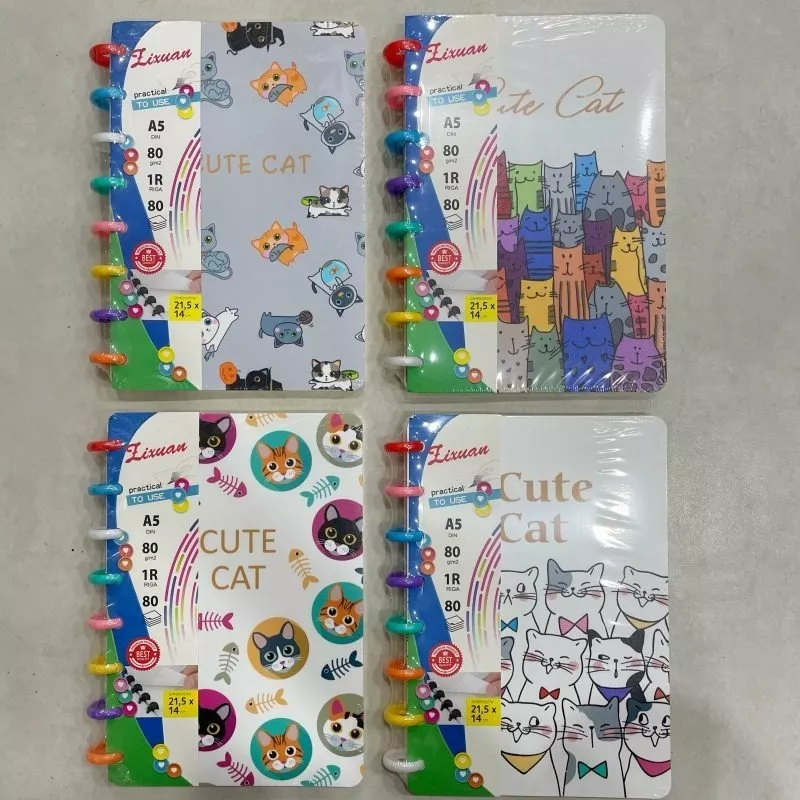 LIBRETA GATITOS CON 8 DISCOS DE COLORES - 1