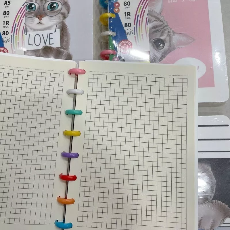 LIBRETA GATITOS CON 8 DISCOS DE COLORES - 2