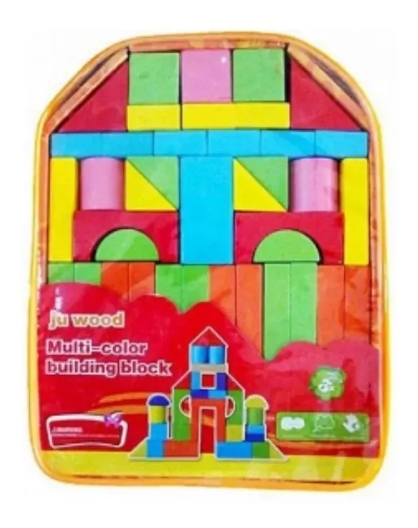 BLOQUES DE CONSTRUCCIÓN JUGUETES MADERA MOTRICIDAD MOCHILA - 1