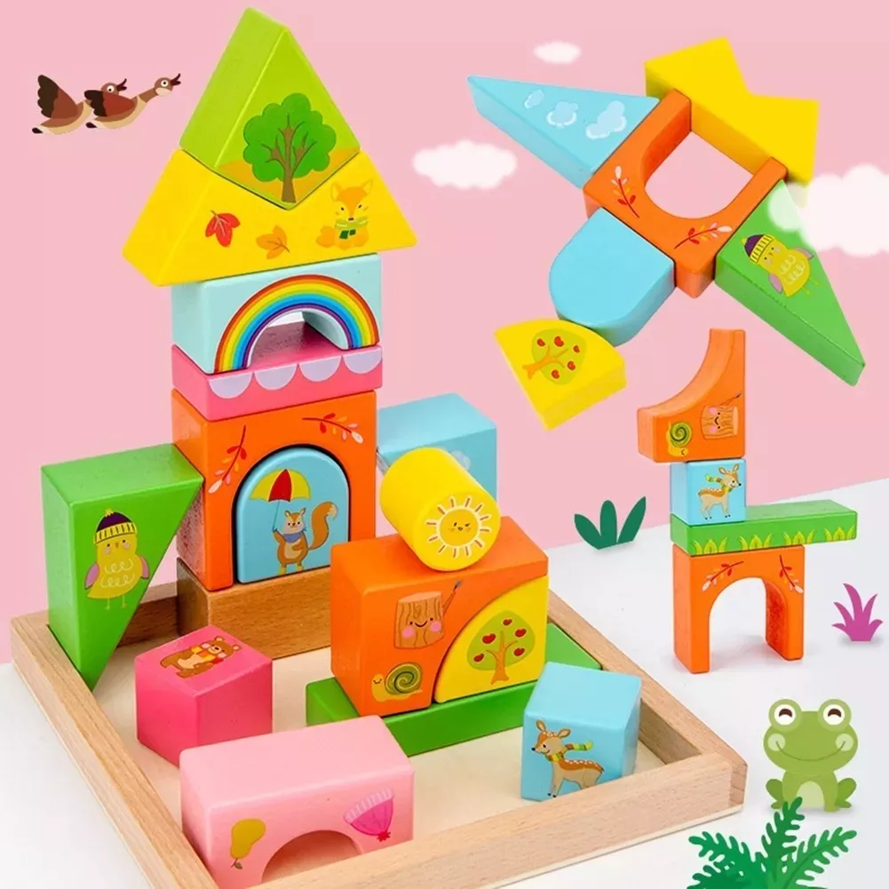 JUEGO INFANTIL - BLOQUES - FIGURAS GEOMETRICAS - DIDACTICO - 1