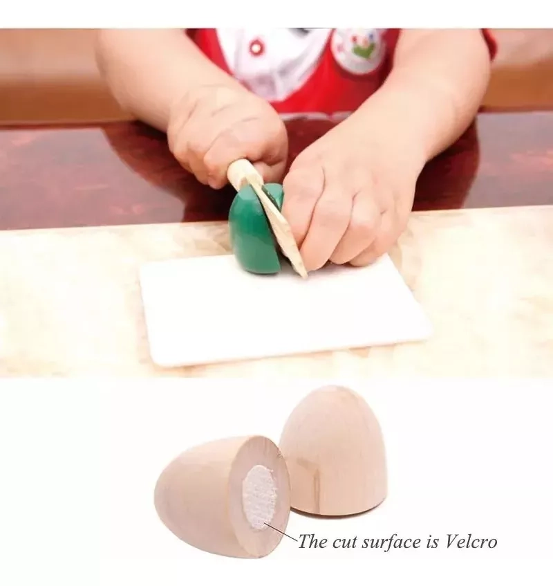 JUGUETE DIDACTICO NEGRO PARA NIÑOS CORTAR FRUTA JUGUETE DE MADERA - 2