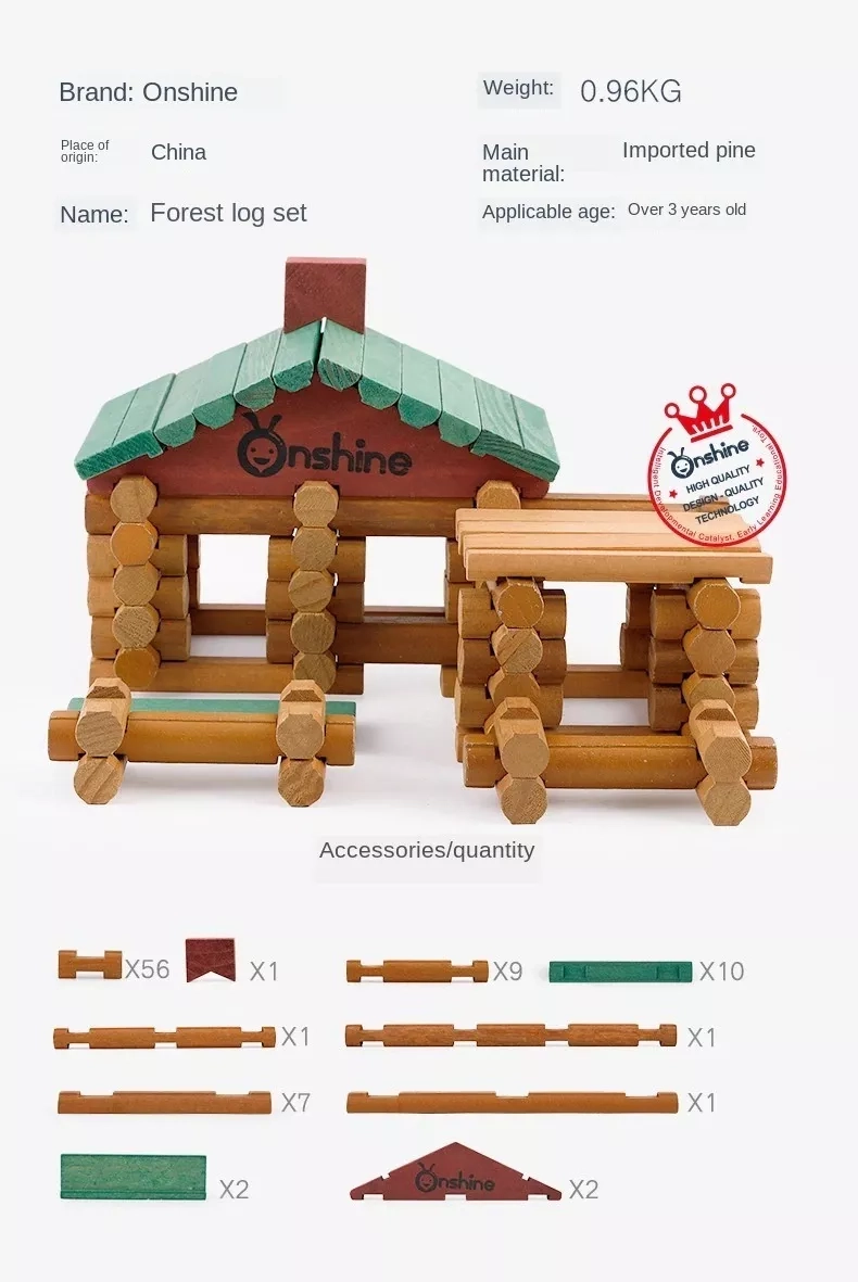 JUGUETE CONSTRUCCIÓN DE CASA DE MADERA PARA NIÑOS 90 PIEZAS - 1