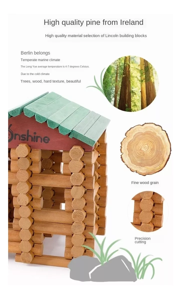 JUGUETE CONSTRUCCIÓN DE CASA DE MADERA PARA NIÑOS 90 PIEZAS - 3
