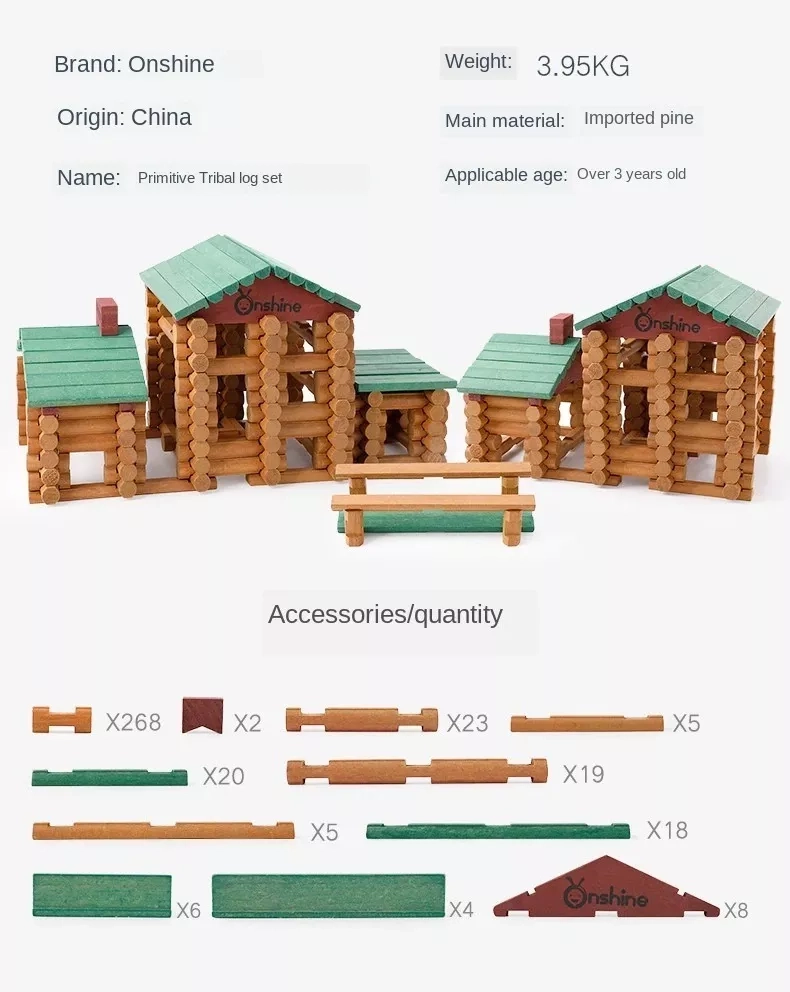 JUGUETE CONSTRUCCIÓN DE CASA DE MADERA PARA NIÑOS 90 PIEZAS - 4