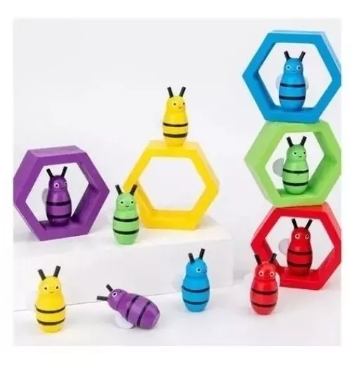 JUEGO DE COLMENA NEGRO ABEJAS MONTESSORI ESTIMULACION COGNITIVA - 2
