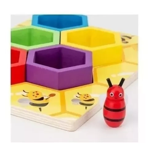 JUEGO DE COLMENA NEGRO ABEJAS MONTESSORI ESTIMULACION COGNITIVA - 3
