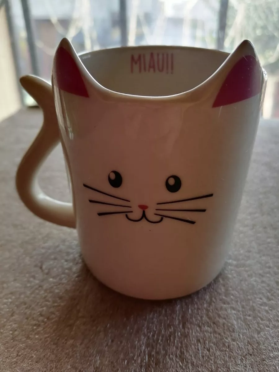 TAZAS DE CERÁMICA DE GATITO CON OREJITAS - 1
