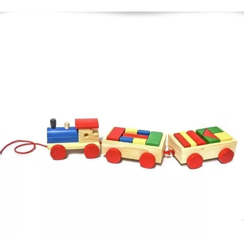 TREN JUGUETE FIGURAS GEOMÉTRICAS MADERA DIDÁCTICO MONTESSORI - 1