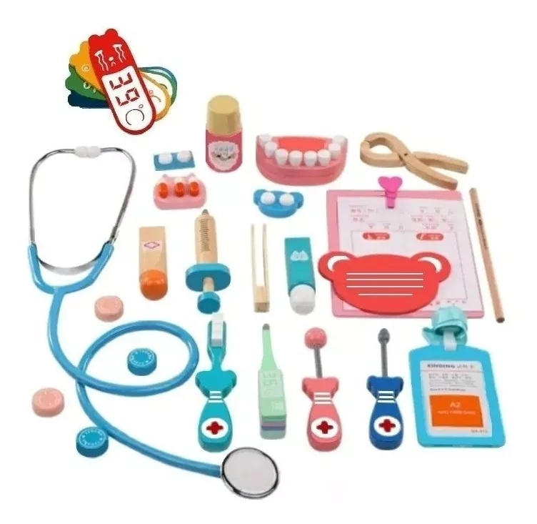 KIT JUEGO DOCTOR NIÑOS NIÑAS JUGUETE SIMULACIÓN DE MADERA - 4