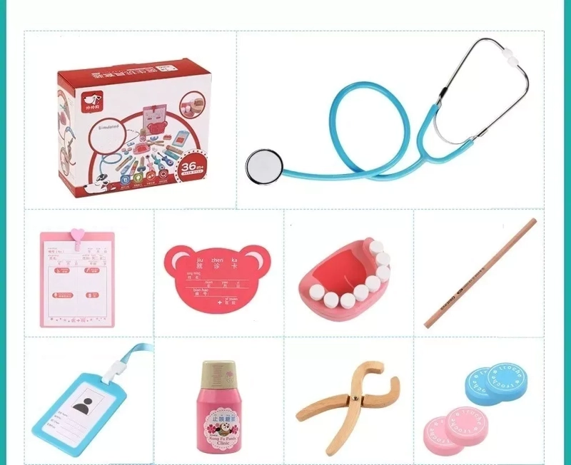 KIT JUEGO DOCTOR NIÑOS NIÑAS JUGUETE SIMULACIÓN DE MADERA - 5