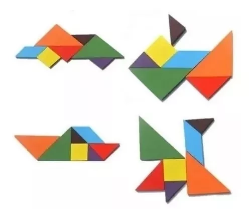 PACK X3 TANGRAM NEGRO JUEGO DIDÁCTICO EN MADERA - 2
