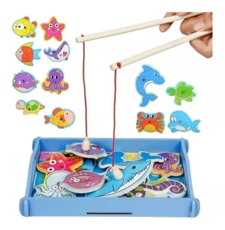 JUEGO PESCA MILAGROSA DIDÁCTICO MOTRICIDAD FINA MONTESSORI - 1