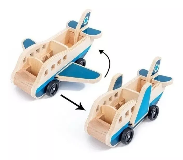 JUGUETE AVIÓN DE MADERA DIDÁCTICO PARA NIÑOS - 2