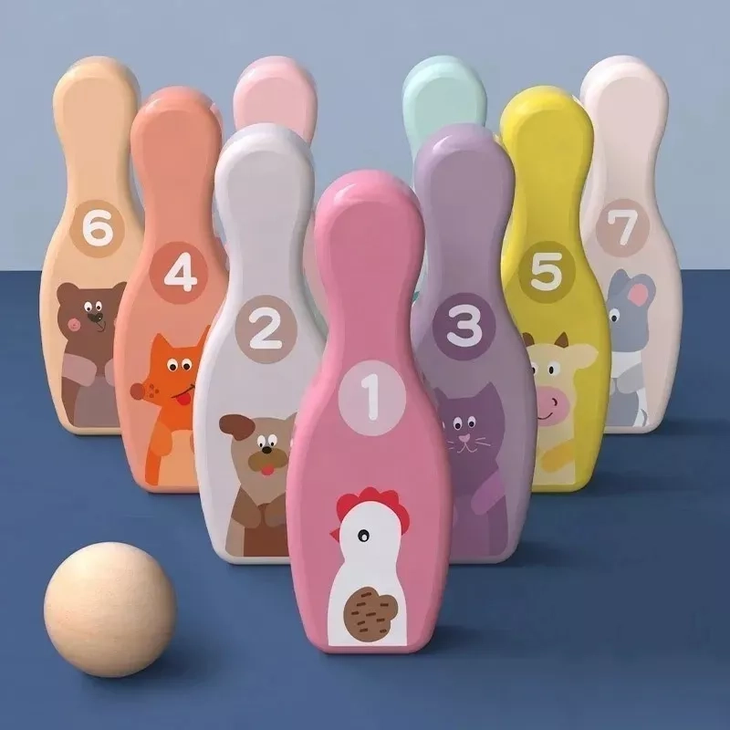 JUEGO PALITROQUE DE MADERA BOWLING NUMERO DIDACTICO NIÑOS - 4