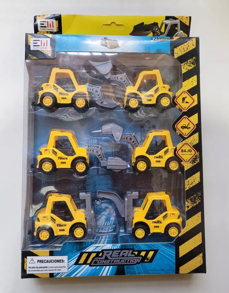 SET JUGUETES PARA NIÑOS MAQUINAS CONSTRUCCIÓN 6 - 1