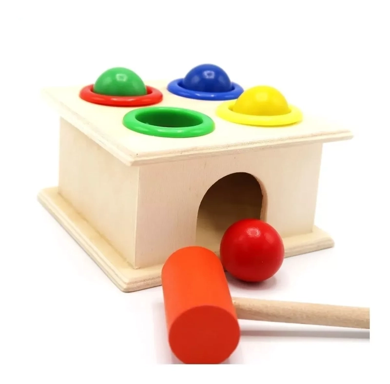 JUGUETE MADERA DIDÁCTICO CAJA MARTILLO MONTESSORI ELUN STORE - 1
