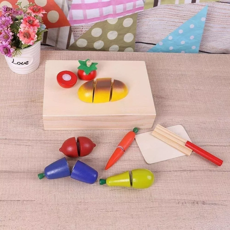 JUGUETE DIDÁCTICO NEGRO CORTA FRUTA DE MADERA SIMBOLICO MONTESSORI - 3