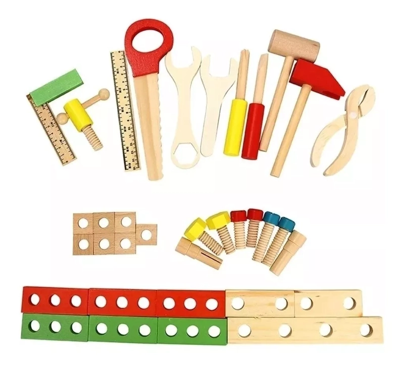 CAJA DE HERRAMIENTAS MONTESSORI WOODS NEGRO DE MADERA ESTILO MONTESSORI DESARROLLO - 4