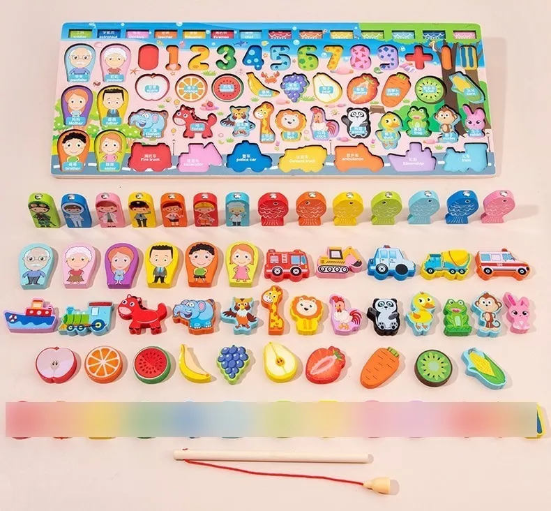 TABLERO DIDÁCTICO PREESCOLAR 5 EN 1 JUEGO NIÑOS MADERA - 3