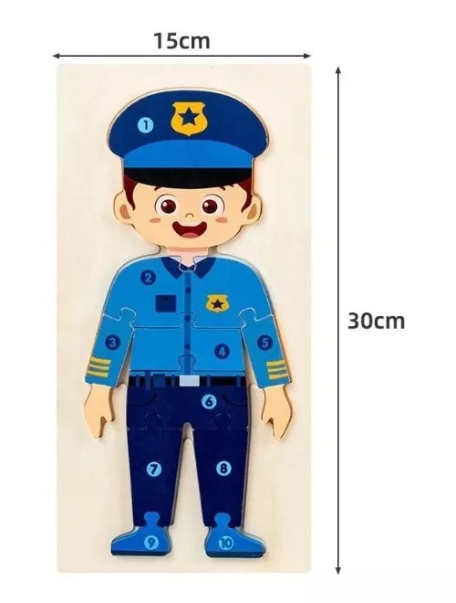 PUZZLES ENCAJE MADERA DIDÁCTICOS ROLES VARIEDAD DISEÑOS - 1