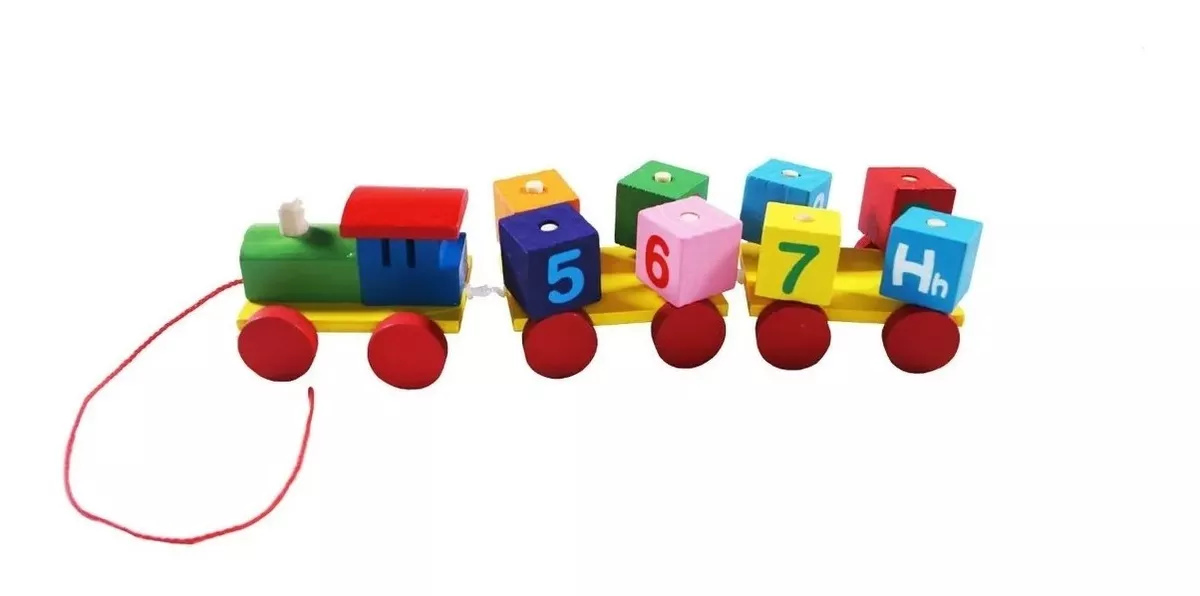 TREN DE MADERA DIDÁCTICO ENCAJE NÚMEROS Y LETRAS - 1