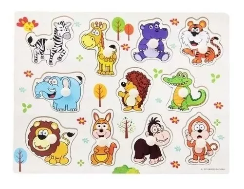 SET 5 PUZZLES ENCAJE MADERA JUGUETE INFANTIL MONTESSORI - 1