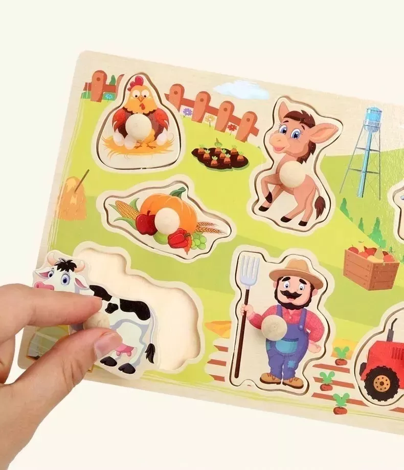 SET 5 PUZZLES ENCAJE MADERA JUGUETE INFANTIL MONTESSORI - 3