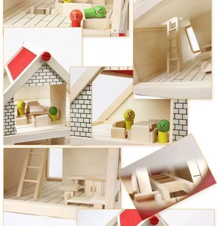 CASA DE MUÑECAS NEGRO DE MADERA MUEBLES NIÑAS - 4