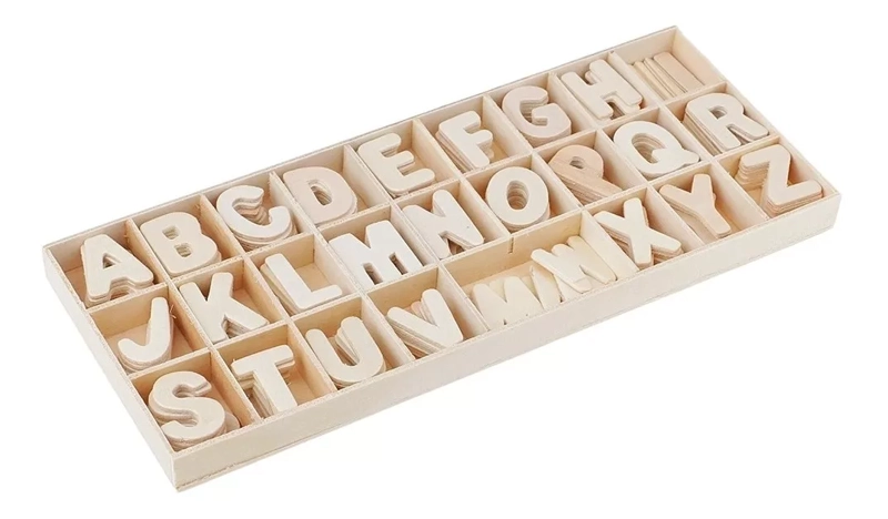 JUEGO DE ABECEDARIO NEGRO DE MADERA (LETRAS) - 1