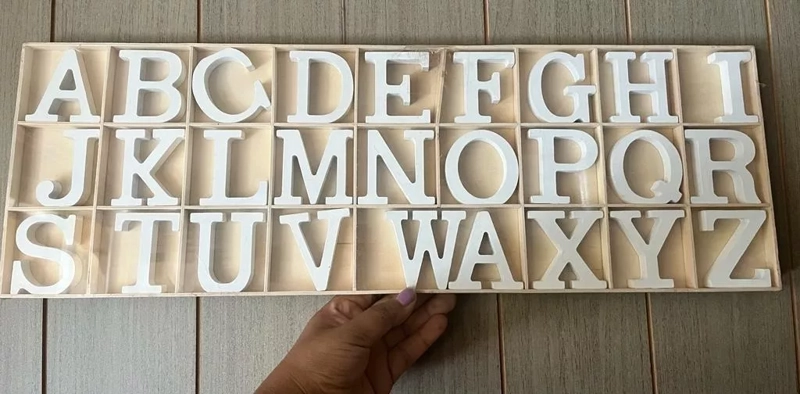 JUEGO DE ABECEDARIO NEGRO DE MADERA (LETRAS) - 2
