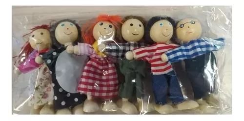 MONTESSORI FAMILIA DE MADERA MUÑECOS PARA CASA DE MUÑECA - 1