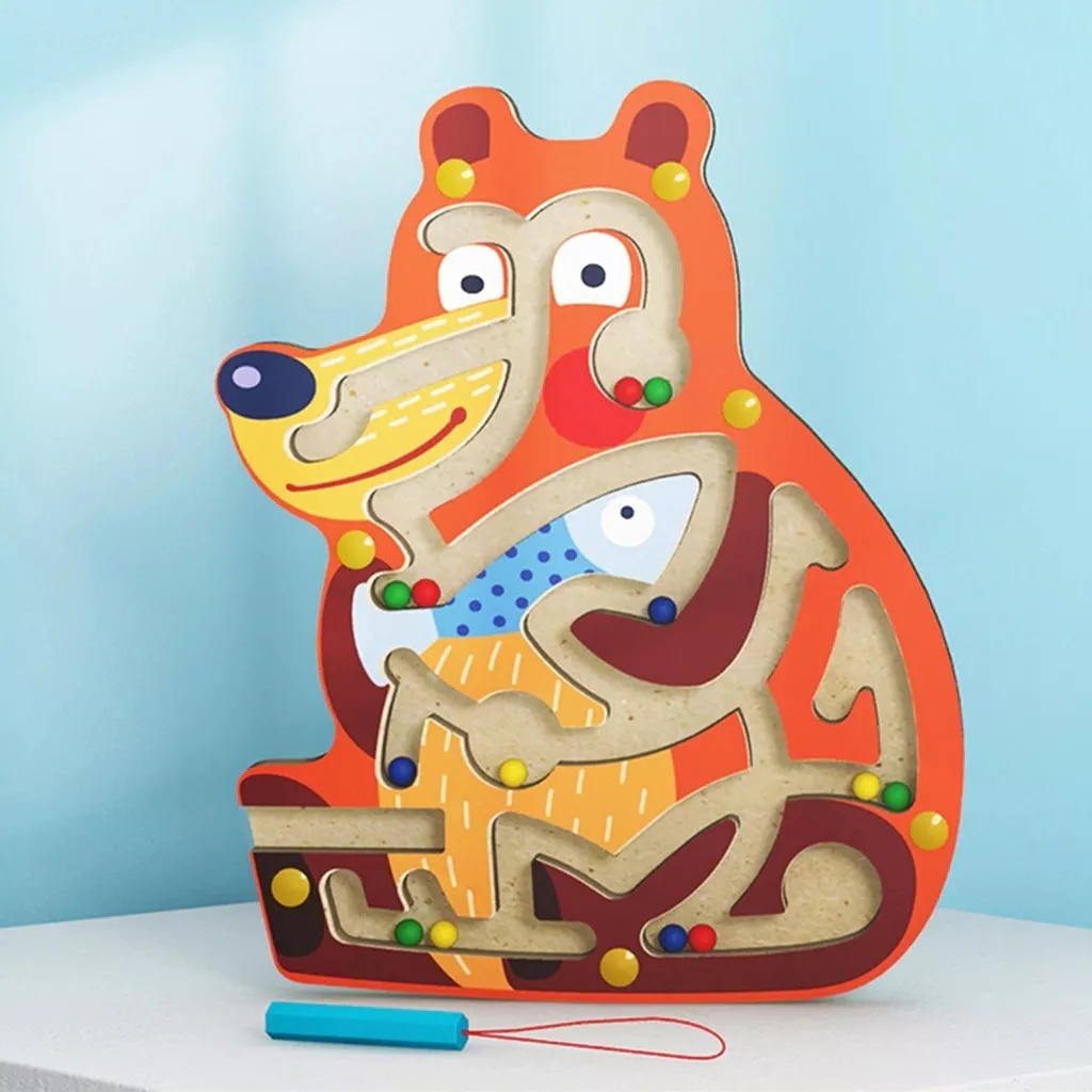 JUEGO LABERINTO MAGNÉTICO DE ANIMALES DE MADERA MOTRICIDAD - 2