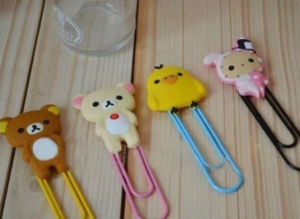 PACK 12 SET CLIP MARCA PAGINA GRANDE DISEÑO KAWAII PAPELERIA - 2