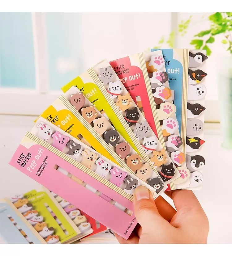 PACK 6 SET POS-IT DISEÑOS SURTIDOS PAPELERIA KAWAII - 1