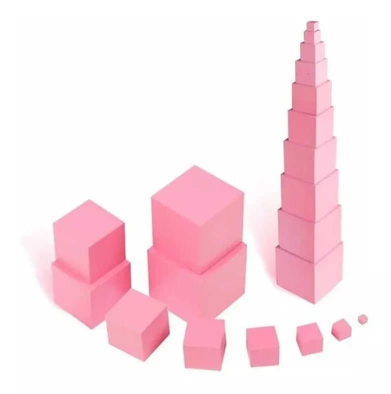 TORRE DIDÁCTICA ROSA MONTESSORI JUGUETE DE MADERA - 1
