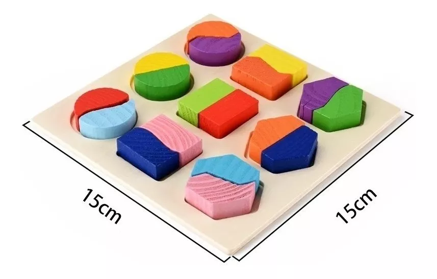 PACK 3 PUZZLE ENCAJE JUGUETE MADERA DIDÁCTICO MATEMÁTICAS - 2