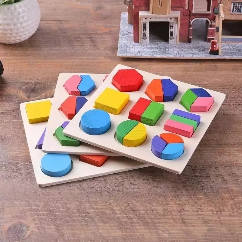 PACK 3 PUZZLE ENCAJE JUGUETE MADERA DIDÁCTICO MATEMÁTICAS - 3