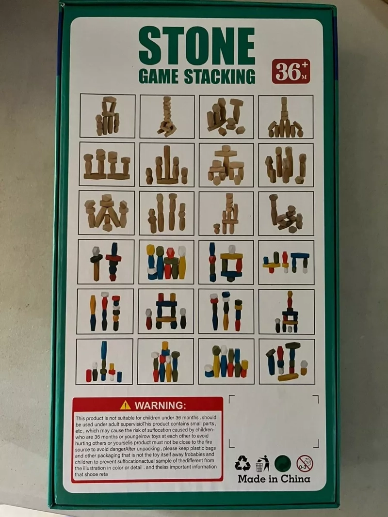 JUEGO DE APILAMIENTO DE PIEDRA MULTICOLOR BLOQUES DE CONSTRUCCIÓN - 3