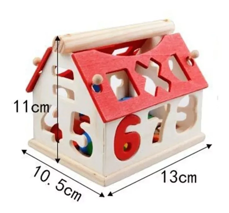 JUEGO MULTICOLOR CASA ENCAJE CHICA DE MADERA MOTRICIDAD NIÑOS DIDACTICO - 2