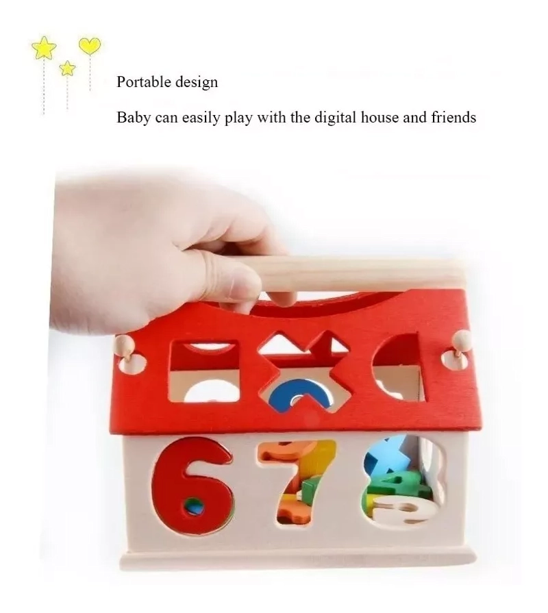 JUEGO MULTICOLOR CASA ENCAJE CHICA DE MADERA MOTRICIDAD NIÑOS DIDACTICO - 3