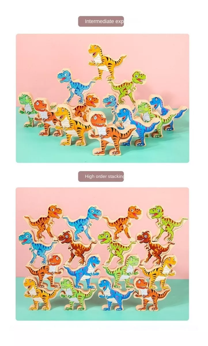 JUGUETE DE BLOQUES DE CONSTRUCCIÓN APILABLE DE DINOSAURIOS - 1