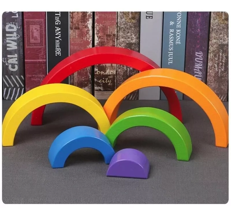 JUEGO MULTICOLOR ARCOIRIS MADERA MONTESSORI ELUN STORE - 2