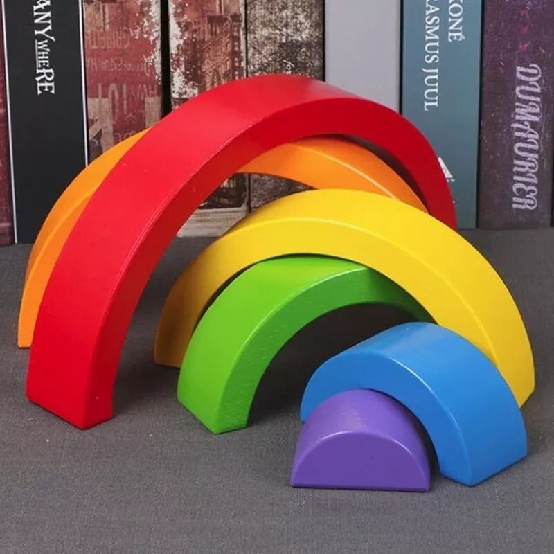 JUEGO MULTICOLOR ARCOIRIS MADERA MONTESSORI ELUN STORE - 4